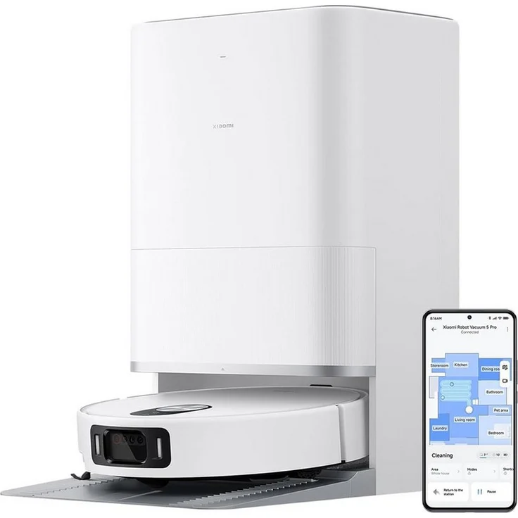 Xiaomi Saugroboter Robot Vacuum 5 Pro, 20.000Pa Saugkraft, AI-Ausweichfunktion, mit Beutel, Schwarz
