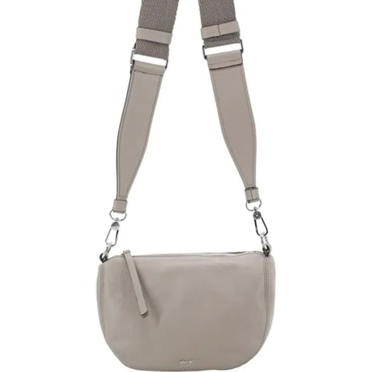 abro Mina Umhängetasche 100% Leder, grau, 26 cm x 8 cm x 18 cm