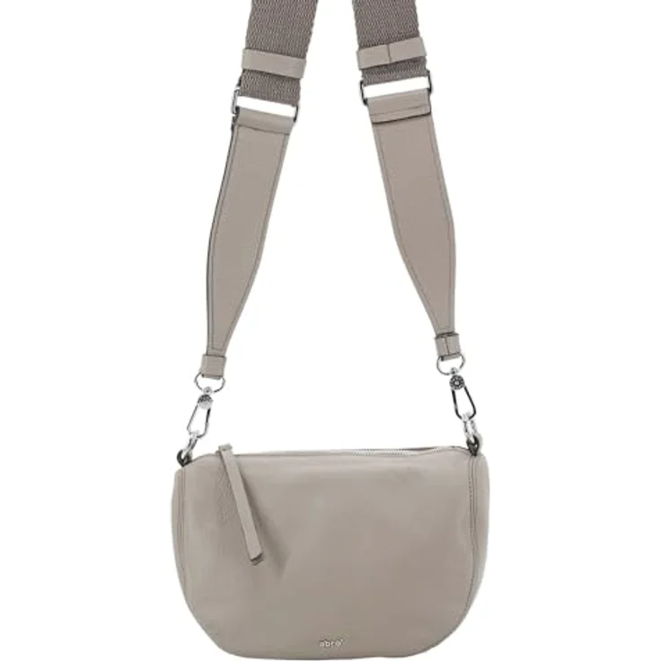 abro Mina Umhängetasche 100% Leder, grau, 26 cm x 8 cm x 18 cm – Bild 1