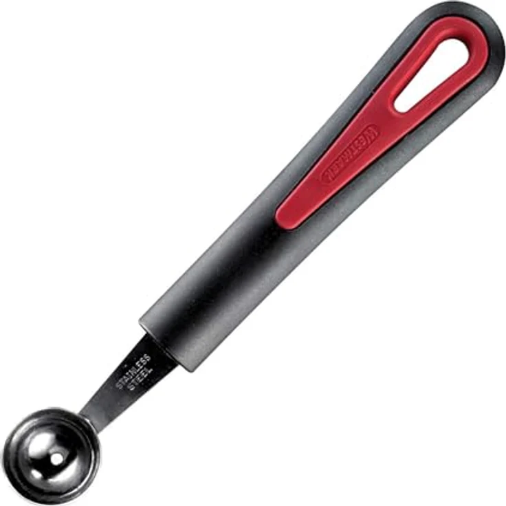 Westmark Aushöhl-Löffel, Obst- und Gemüse-Kugelformer, Ø 26 mm, Rostfreier Edelstahl-Kunststoff, Länge: 17,3 cm, Gallant, Schwarz-Rot-Silber, 29222270 – Bild 2