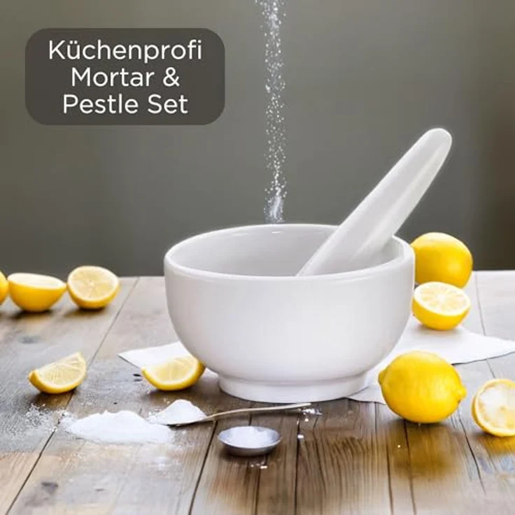 Küchenprofi Mörser aus Porzellan, 7 cm, ideal zum Mahlen und Zerkleinern von Gewürzen – Bild 2