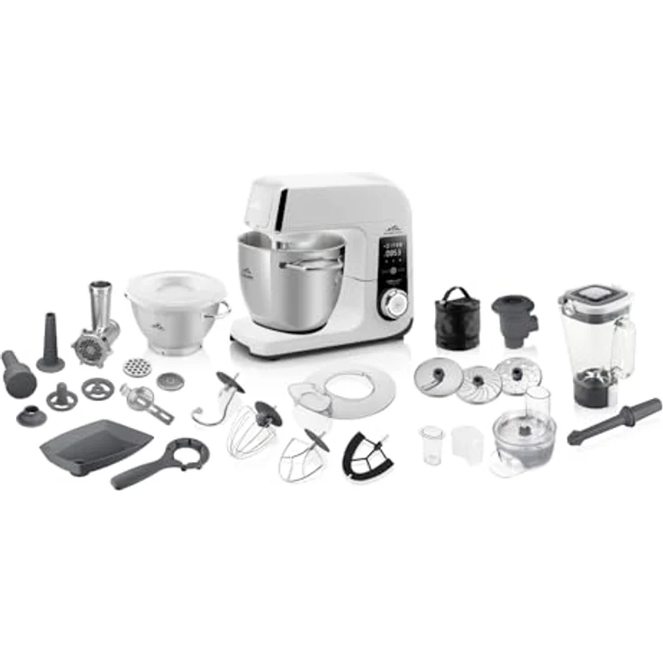 ETA Gratus Kuliner II Origin Küchenmaschine I Vollmetall I 12 Geschwindigkeiten I 6.7 l und 3.5 l Edelstahl Schüssel I 1700 W I Kneten, Mischen, Mixen, Schlagen, Reiben, Fleisch mahlen I LED-Display – Bild 1