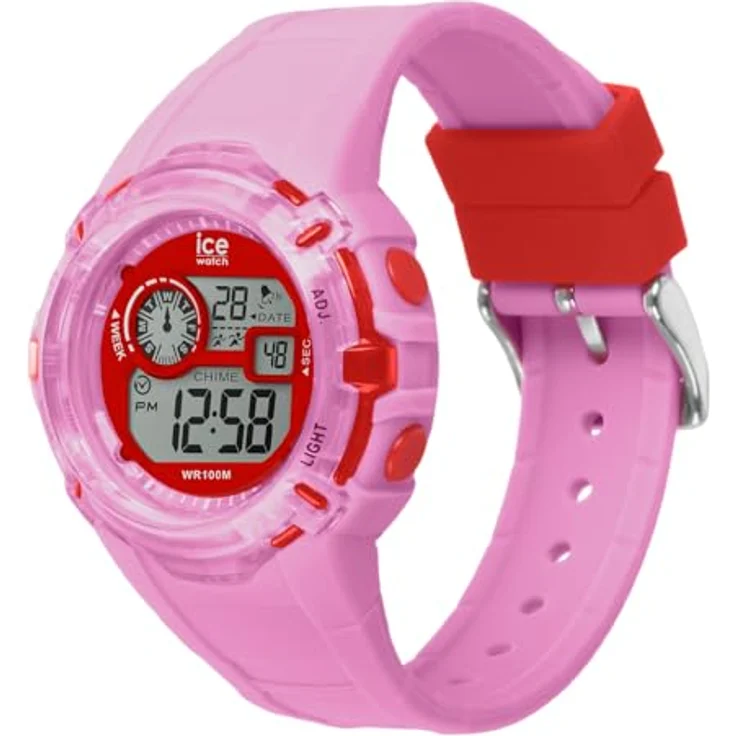 ICE-WATCH Ice Digit Explorer Lovely Pink, Rosa Mädchenuhr mit Silikonarmband, digitale Funktionen und 10 bar wasserdicht, 023268 (Small) – Bild 2
