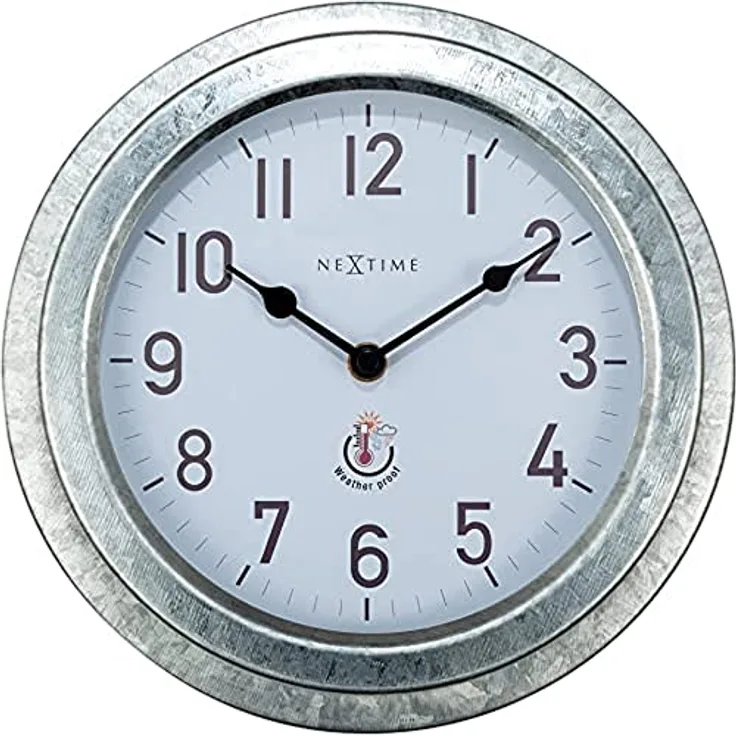 NeXtime 4301GA Wanduhr, Metall, Silber, 22cm