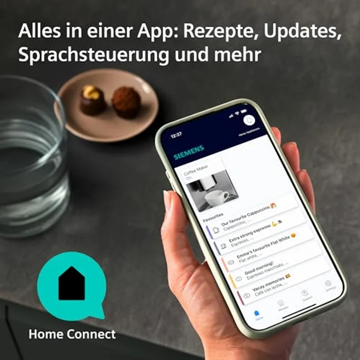 SIEMENS Kaffeevollautomat TQ727D03, farbiges Full-Touch-Display, Doppeltassenfunktion, sehr leise, schwarz – Bild 13