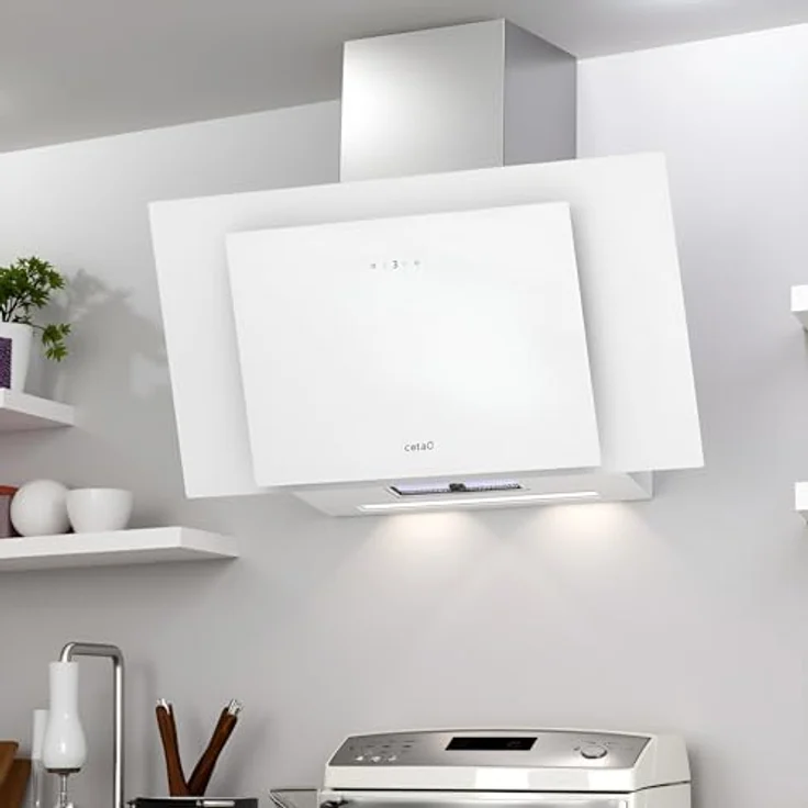 CATA Thalassa Pro 80 GWH, Dunstabzugshaube mit 640 m³/h, digitaler Steuerung, Timer und LED-Beleuchtung, weiß – Bild 7