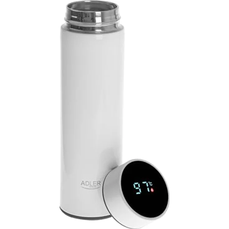 ADLER EUROPE AD4506W Thermobecher, Edelstahl Kaffee- und Teeflasche mit 473ml, heiß bis 8 Stunden, kalt bis 12 Stunden, Temperaturanzeige, Kaffeeseparator – Bild 4