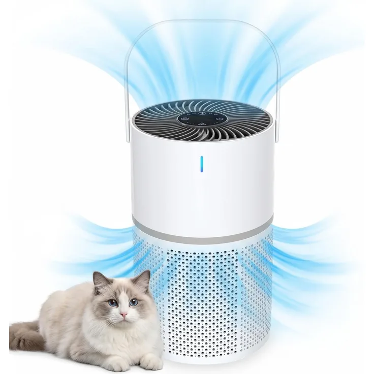 TEKOO Luftreiniger mit HEPA H13 Filter & Ionisator, 3-Stufen Reinigungssystem für Allergiker & Tierbesitzer, flüsterleise mit Nachtlicht