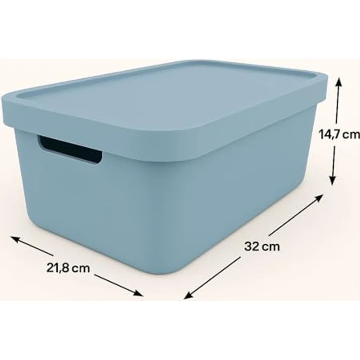 Plastard Aufbewahrungsboxen mit Deckel, 7,5 L, 4er-Set, Blau, BPA-frei, stapelbar, robuste Kunststoffbox für Küche, Bad, Büro und Kinderzimmer – Bild 2