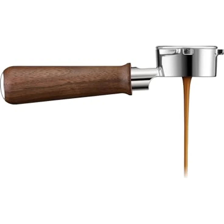 Sage The Naked Portafilter 54 mm, bodenloser Siebträger aus Walnussholz und Edelstahl, Braun/Silber – Bild 5