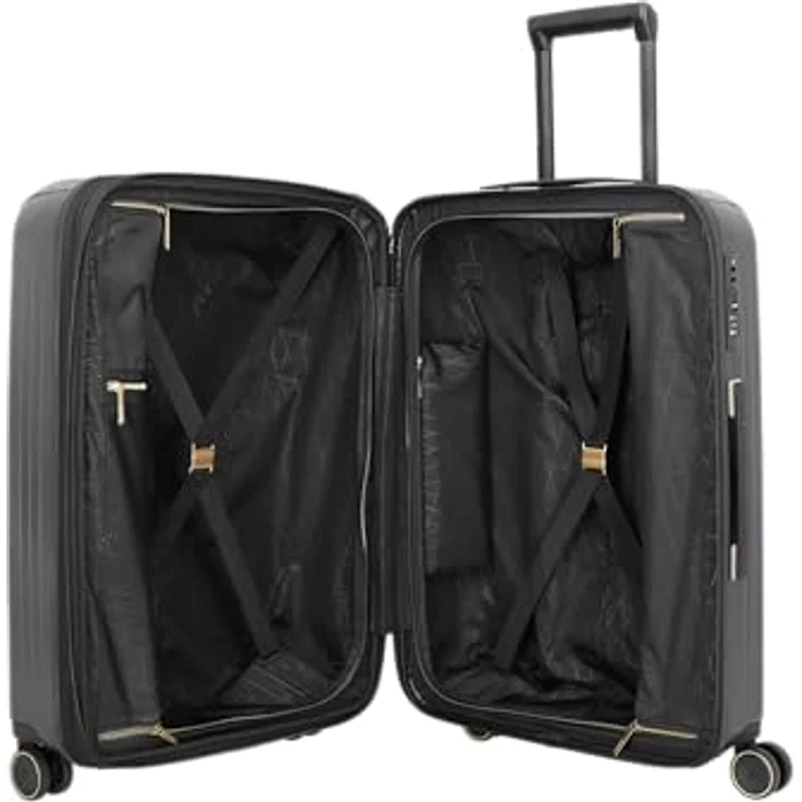 Travelite Barbara 4 Rollen Trolley 65 cm, Dehnfalte, schwarz, 100% Polycarbonat – Bild 8