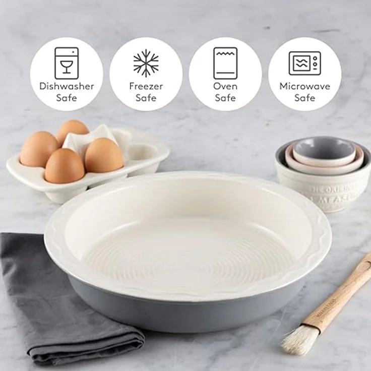 Mason Cash Auflaufform, Steinzeug, grau und creme glasiert, ideal für Lasagne, Aufläufe, Kuchen – Bild 3