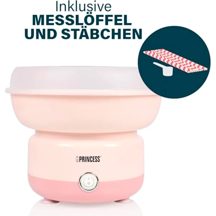 Princess Zuckerwattemaschine 292990, 500W Leistung, BPA-frei, Kompaktes Design, Mit 10 Stäbchen & Messlöffel, Spülmaschinengeeignete Teile, Rutschfeste Füße – Bild 5