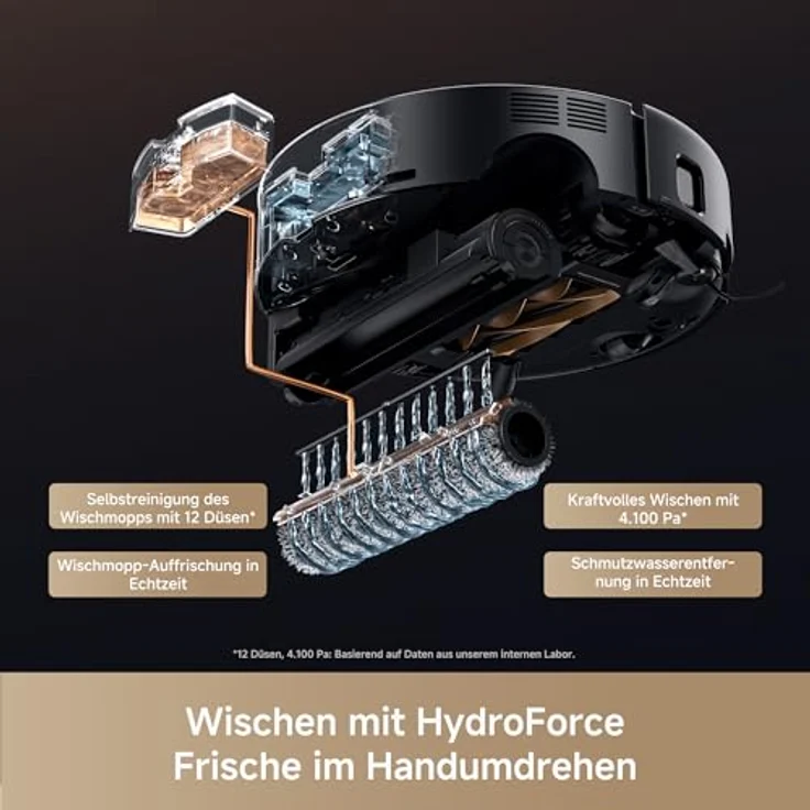 Mova Z60 Ultra Roller Complete, Saugroboter mit Wischfunktion, 700 W, Warmwasser-Wischsystem, 28.000 Pa, Hindernisüberwindung, App-Steuerung – Bild 3