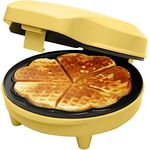Bestron Waffeleisen für klassische Herzwaffeln, Waffelmaker mit Antihaftbeschichtung für Waffeln in Herzform, Retro Design, 700 Watt, Farbe: Gelb