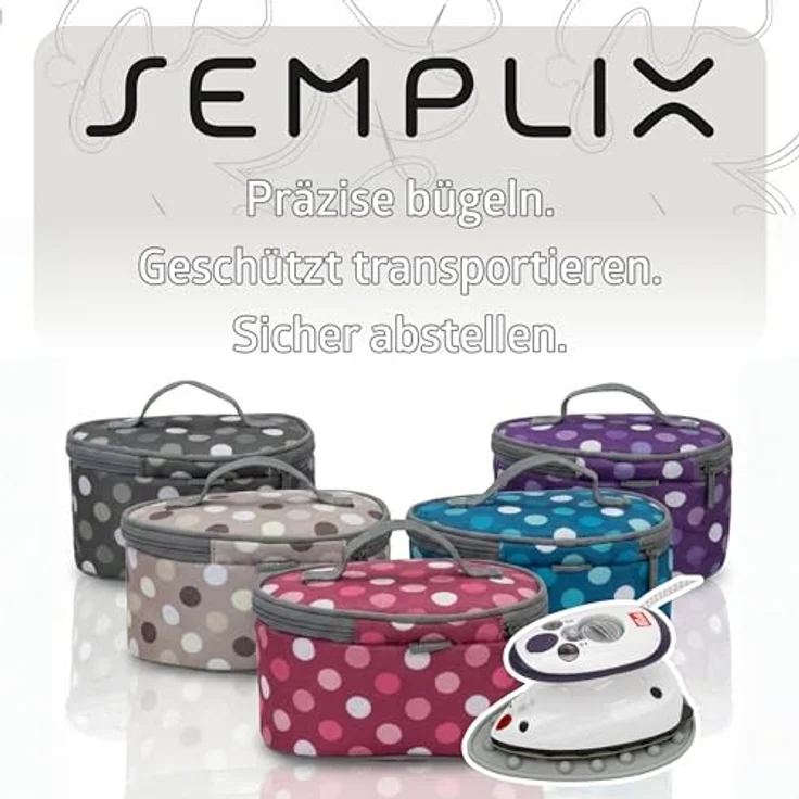 Semplix Prym Mini-Dampfbügeleisen Set, Reisebügeleisen mit Tasche und Silikonablage anthrazit/grau, 343 W – Bild 8