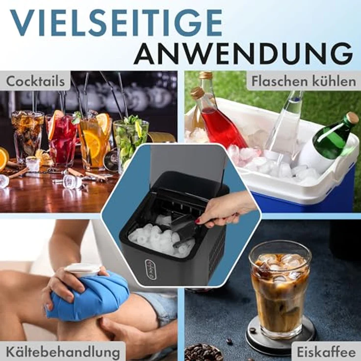 Bomann® Eiswürfelmaschine schnelle Produktion - Eiswürfel in 10 Minuten | bis zu 10kg Eis in 24 Std. | Eiswürfel Maschine mit 2 Eiswürfelgrößen & 1,1L Wassertank | inkl. Eis-Schaufel | EWB 6068 CB – Bild 4