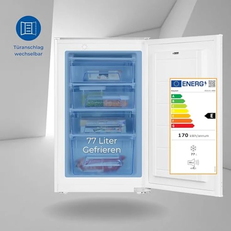 Exquisit Einbau-Gefrierschrank EGS101-080E | 77 L Volumen | 87cm hoch | weiß – Bild 2
