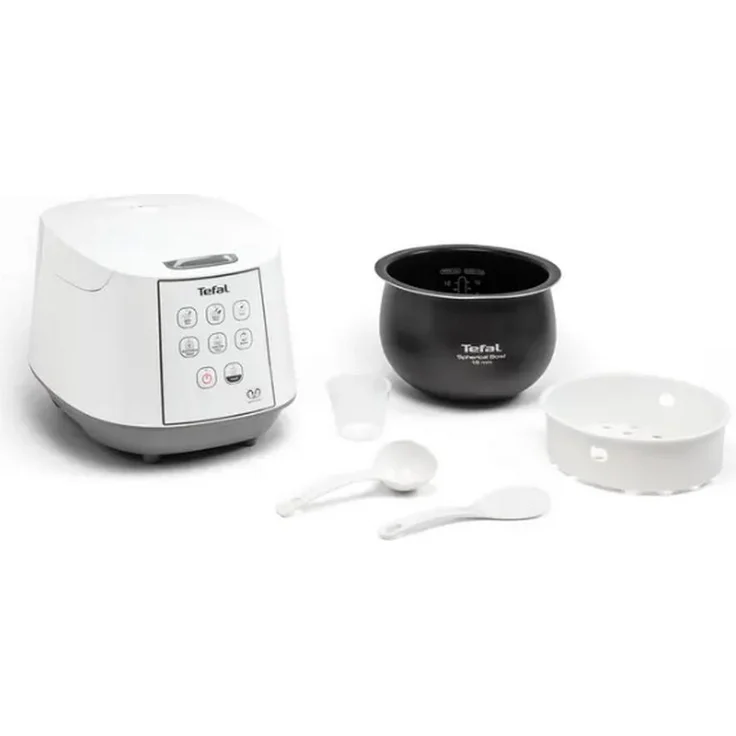 Tefal RK7321F1, 1,8 l Reiskocher mit 750 W, Fuzzy Logic Technologie und 8 Kochprogrammen, weiß