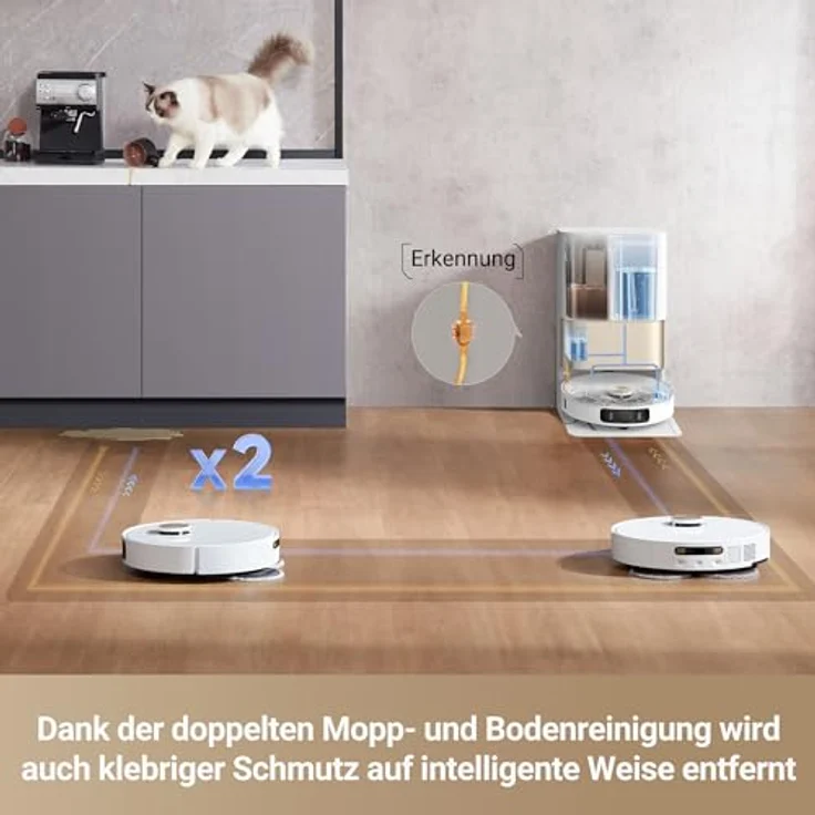 dreame X30 Ultra Roboter-Staubsauger- und Wischkombination mit Omni-Selbstreinigungsstation, 8.300 Pa Saugleistung Weiß – Bild 4