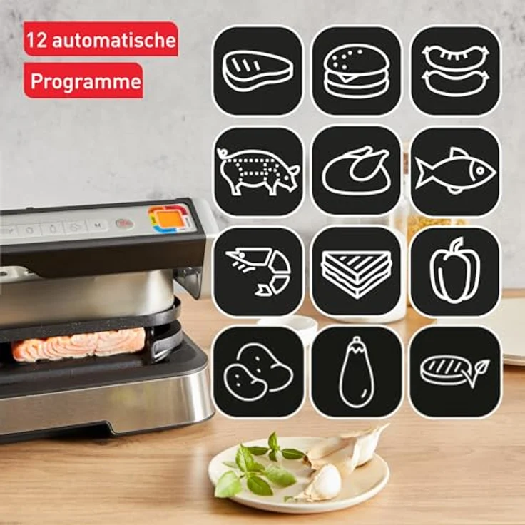 Tefal Kontaktgrill OptiGrill 4in1 XL GC784D, 2200 W, intelligentes 4in1 Grillgerät, angewinkelte Platten, inkl. Rezeptbuch - Preisvergleich – Bild 5