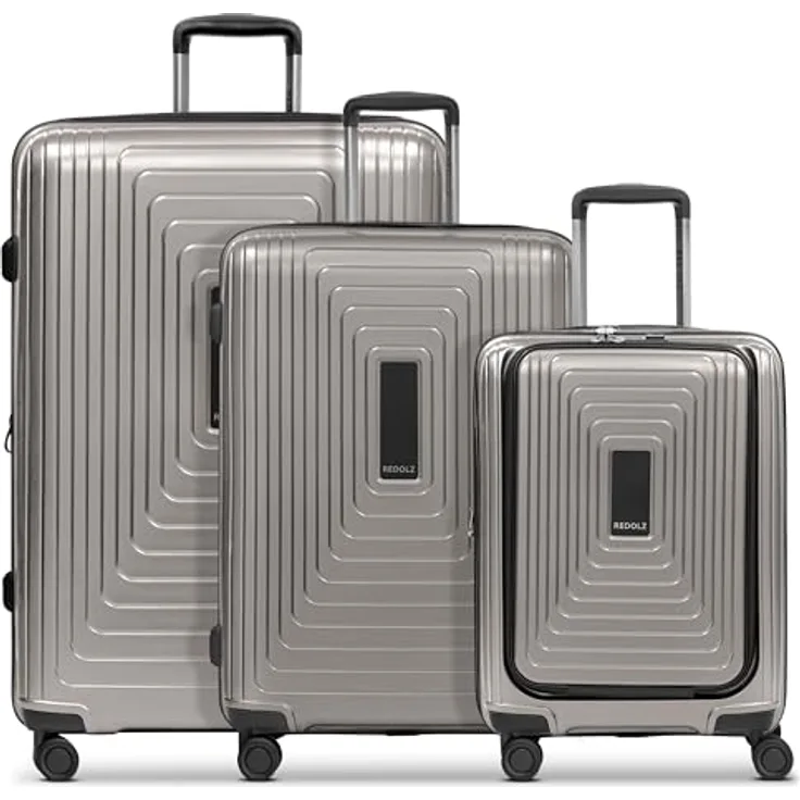 REDOLZ Hartschalen Koffer-Set-3-teilig | Dehnfalte erweiterbar, ultra-leicht, 4-Rollen & TSA | Essentials 14