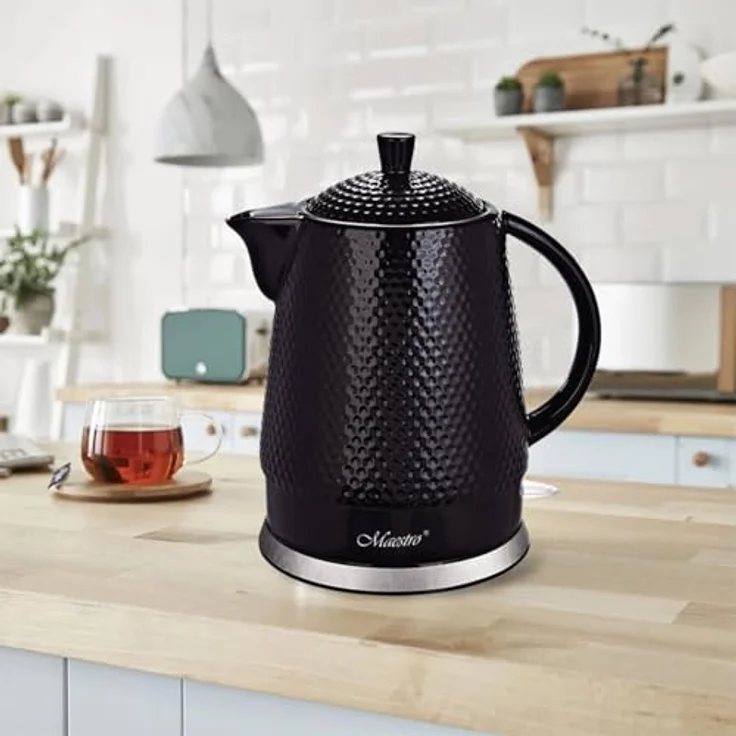 Feel Maestro Wasserkocher MR-069, 1,5 l Keramik-Wasserkocher mit 1500 W in schwarz, automatische Abschaltung und Füllstandsanzeige – Bild 4