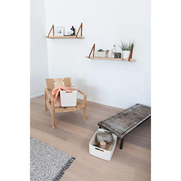Curver Korb Jute Rechteckig aus 100% recyceltem Kunststoff, Weiß Rot, 20 l – Bild 4