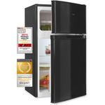 Exquisit KGC590-30-E-040E, Mini Kühl-Gefrierkombination mit 85 Litern, 4-Sterne-Gefrieren, schwarz