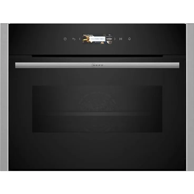 Neff C24MR21N0 Compact-Backofen N70, Integrierbarer Backofen mit Mikrowelle 60 x 45cm, Full Touch TFT-Display, Inverter-Technologie, Soft Open & Close, Favorit, Edelstahl