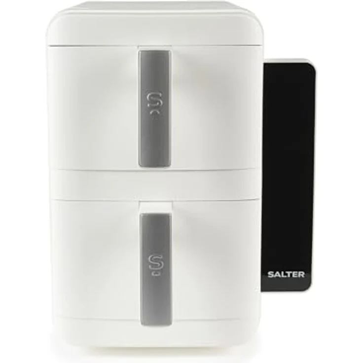 Salter VertiCook Ultra, Stapelbare Heißluftfritteuse mit 9L, 2 x 4,5L Körben, 9 Voreinstellungen, Sync & Match, PFAS-frei, Temperaturbereich 60-230°C, 2400W – Bild 1
