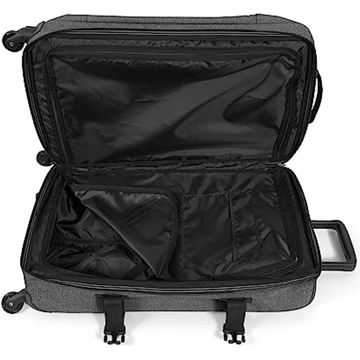 EASTPAK TRANS4 S Koffer, 44 L - Black Denim (Grau) - 360°-Rollsystem, Zweistöckiges Fach, Kompressionsgurte – Bild 3