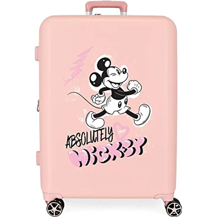 Disney Mickey Friendly Medium Koffer Nude 48x70x26 cm Starres ABS Integrierter TSA-Verschluss 88L 3,98 kg 4 Doppelrollen