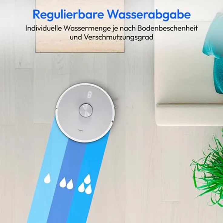 Medion® Saugroboter X42 SW+ mit Absaugstation, 8.000 Pa Saugleistung, 240min Laufzeit, 28,8 W, Nass- und Trocken Saugroboter, Teppicherkennung, Lasernavigation – Bild 7