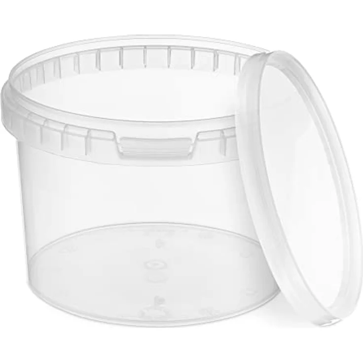 BenBow Eimer mit Deckel 0,5l transparent 5X 0,5 Liter - lebensmittelecht, stabil, luftdicht - auslaufsicher, geruchsneutral - Aufbewahrungsbehälter aus Kunststoff - leer – Bild 3