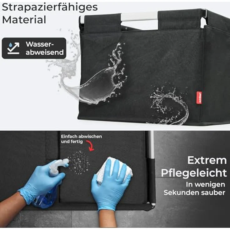 achilles Transportkiste Big-Box Alu, Klappbox mit Alurahmen, 61,5x42x29cm, Schwarz, pflegeleicht und extrem stabil – Bild 5