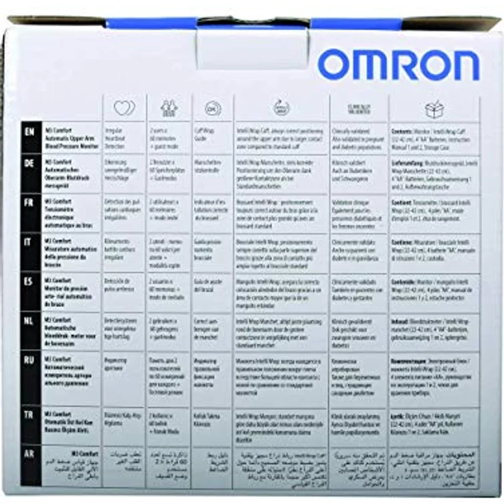 Omron Oberarm-Blutdruckmessgerät M3 Comfort HEM-7155-E, IntelliWrap-Manschette, Intellisense-Technologie, klinisch validiert, AA-Batterien und Tasche, 22-42 cm (Grau) – Bild 5