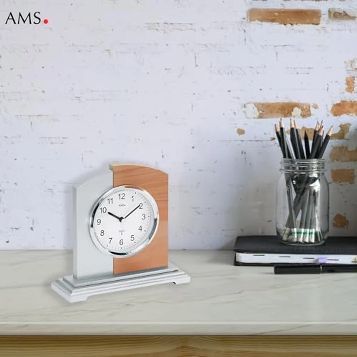 AMS Funktischuhr F5146, elegante Tischuhr Made in Germany, geschmackvolles Design für jeden Wohnraum – Bild 8