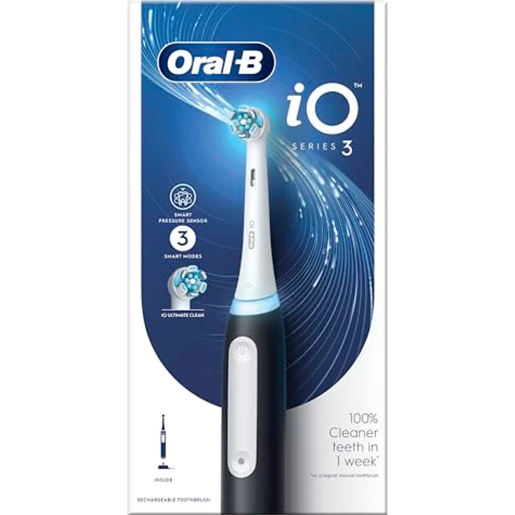 Oral-B iO Series 3 Ultimate Clean Elektrische Zahnbürste, Schwarz mit 3 intelligenten Modi und Smart Ring – Bild 2