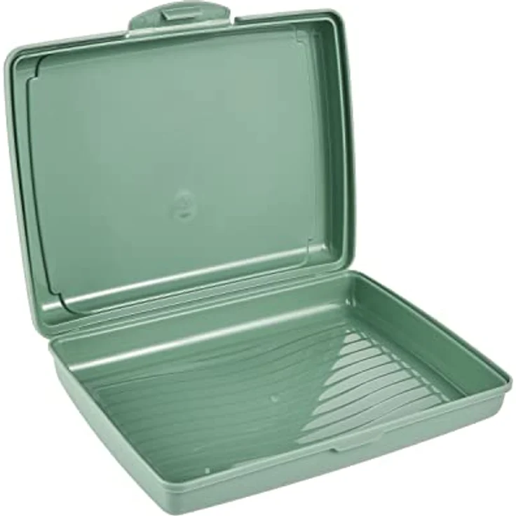keeeper Handliche Box für Essen, Brotdose / Lunchbox, 17 x 13 x 3,5 cm, Design Sandwich, Carla Mini, Nordic Green – Bild 4