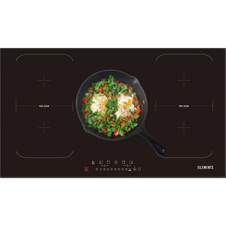 KB Elements Induktions-Kochfeld ELK106PF, 5 Zonen, Doppelte Flexzone, 9400 Watt, Schwarz, Autark