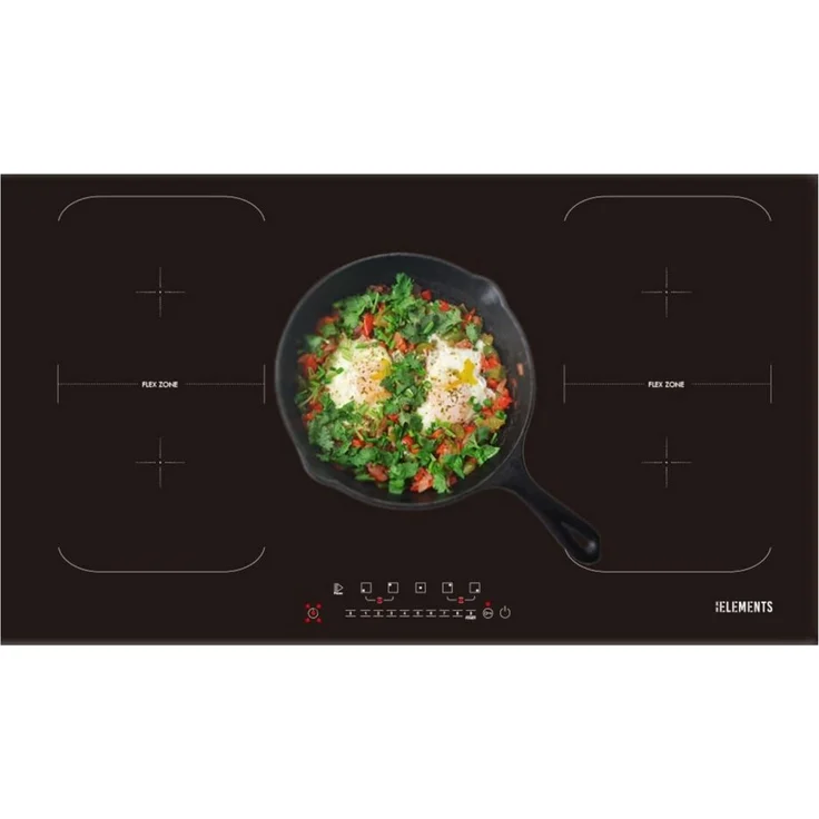 KB Elements Induktions-Kochfeld ELK106PF, 5 Zonen, Doppelte Flexzone, 9400 Watt, Schwarz, Autark