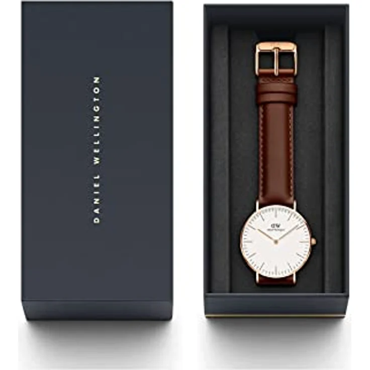 Daniel Wellington Damen-Uhr DW00100035, Analog Quarz, Braun/IP-Rose, Lederarmband – Bild 7