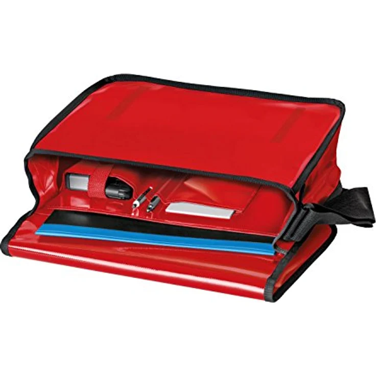 VELOFLEX Umhängetasche VELOCOLOR® 70003, aus LKW-Plane, großes Hauptfach, Handyfach, längenverstellbarer Schultergurt, rot – Bild 3