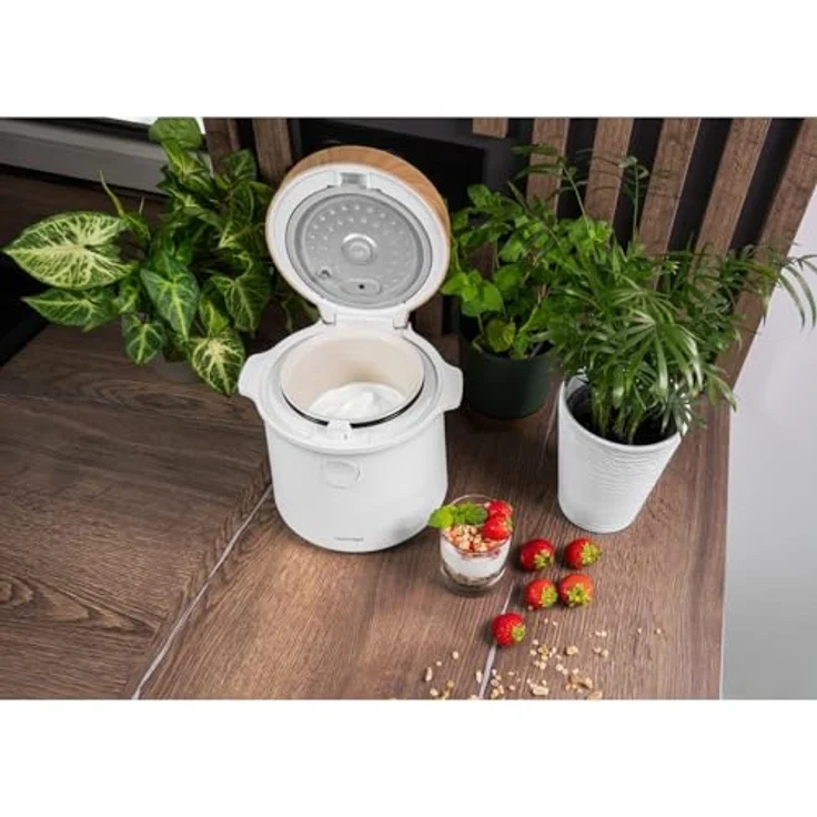 Concept RE3030 Multifunktionaler Reiskocher 1,5 l | 9 Programme | LED-Touch-Display - Integrierte Warmhalte- und Timerfunktion | Gesundes Dämpfen | Weiß mit Holzimitation – Bild 3