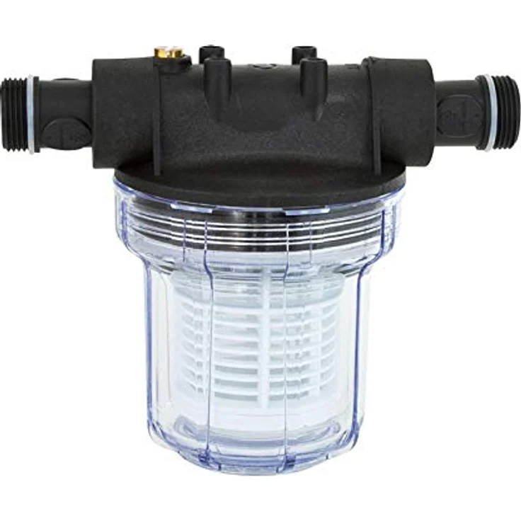 Grafner Vorfilter für Hauswasserwerke und Gartenpumpen, mit Filtereinsatz, platzsparende Ausführung, 1“ IG und 2x 1“ AG Adapter, 5,5 bar, 3000 l/h, Filter Pumpe - Preisvergleich – Bild 4