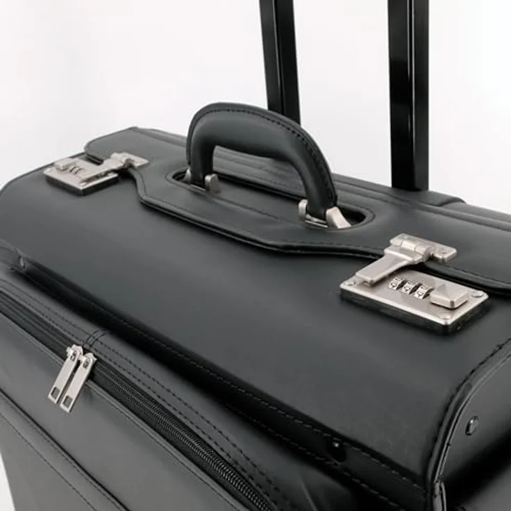 Alassio Pilotenkoffer San Remo, Teleskoptrolleysystem, Laptopfach, Schwarz – Bild 6