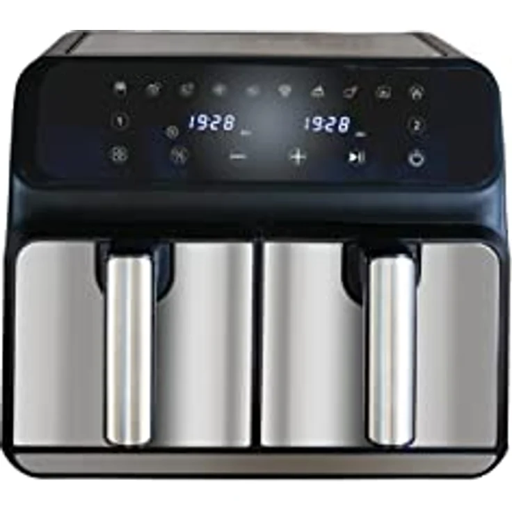 Unold Heißluftfritteuse Doppelkammer TWIN ZONE 58685 | Doppel-Heißluftfritteuse mit 8 Liter Volumen verteilt auf 2 Kammern, entnehmbare Grillroste, 1.700 Watt, BPA-frei – Bild 2