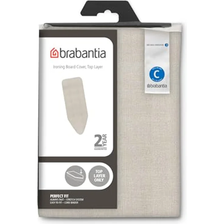 Brabantia Bügelbrettbezug C 124 x 45 cm – Denim Grey, 100% Baumwolle mit 2 mm Schaumstoffpolsterung, waschbar und langlebig – Bild 3
