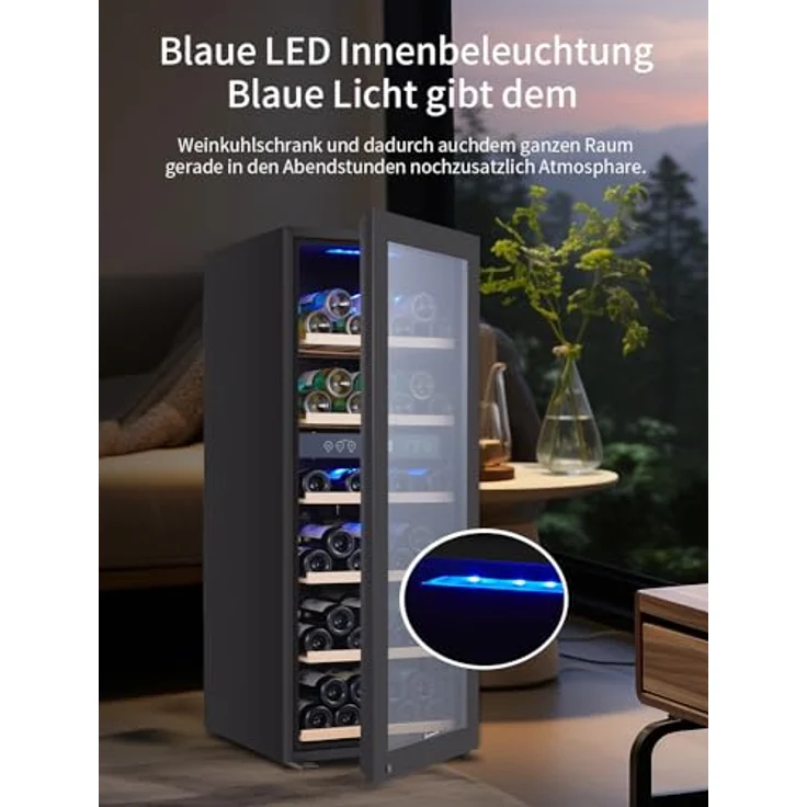 Kalamera Weinkühlschrank Upgedatet 2 Zonen für 73 Flaschen,200 Liter,Freistehend, KRC-200BFG – Bild 3